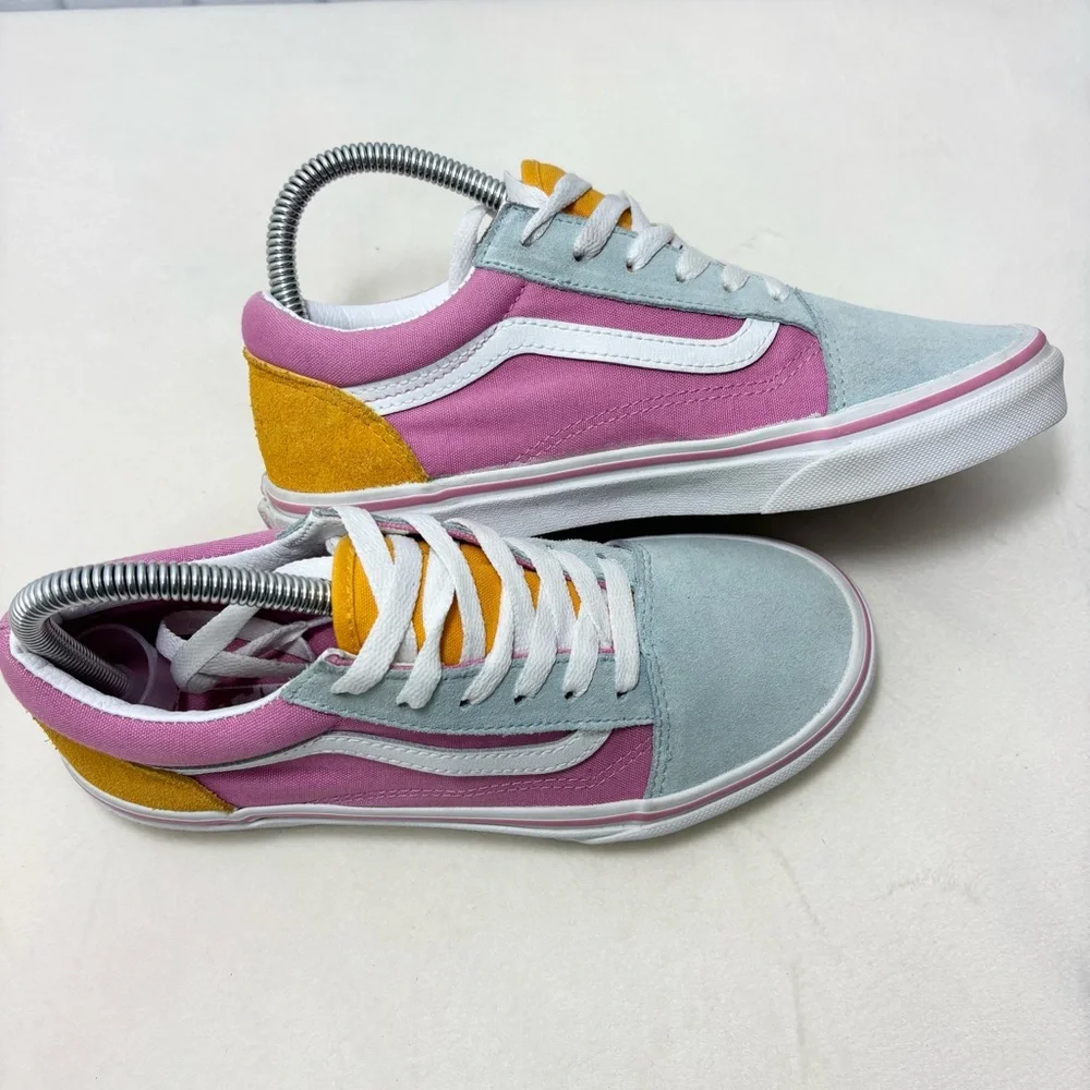 Vans Color Block Multi‎ Colored Pink Yellow Blue Vans Junior size 5